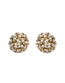 Product image thumbnail - Oscar de la Renta - Pearl and Crystal Button Earrings