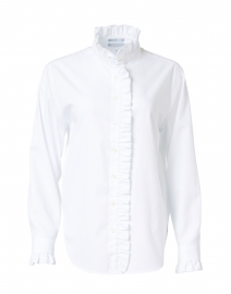 Nora White Luxe Ruffled Cotton Shirt