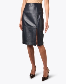 Front image thumbnail - Boss - Setora Navy Leather Skirt