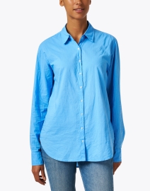 Front image thumbnail - Xirena - Beau Blue Cotton Poplin Shirt