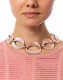 Pale Pink Lucite Link Necklace