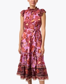 Front image thumbnail - Farm Rio - Red and Pink Multi Floral Print Dress