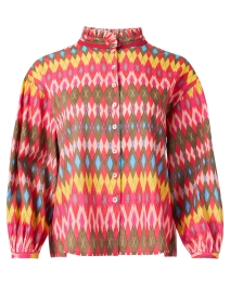 Product image thumbnail - Ro's Garden - Jeremy Red Multi Print Blouse