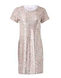 Ella Champagne Gold Print Sequin Dress