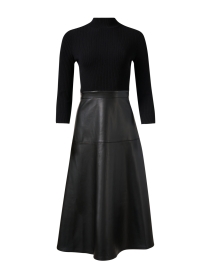 Reade Black Leather Knit Combo Dress