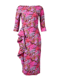 Product image thumbnail - Chiara Boni La Petite Robe - Muhe Pink Print Stretch Jersey Dress
