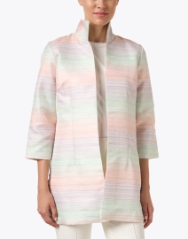 Front image thumbnail - Connie Roberson - Rita Pink, Blue and Gold Stripe Jacket