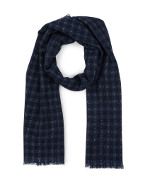 Product image thumbnail - Jane Carr - Black and Navy Cashmere Scarf