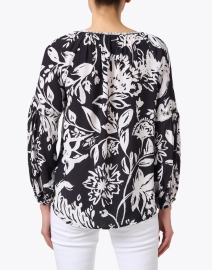 Back image thumbnail - Figue - Tula Black and White Floral Top