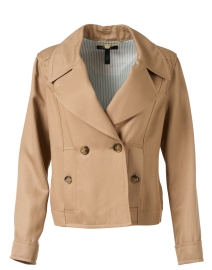 Product image thumbnail - Marc Cain - Beige Crop Double Breasted Coat