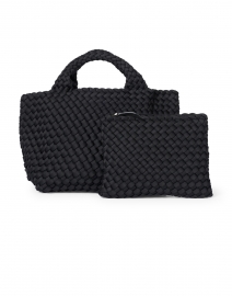 Front image thumbnail - Naghedi - St. Barths Mini Solid Black Woven Handbag