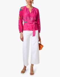 Look image thumbnail - Soler - Pauline Pink Printed Silk Top