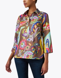 Front image thumbnail - Hinson Wu - Aileen Multi Print Cotton Top