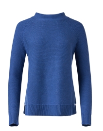 Product image thumbnail - Kinross - Blue Garter Stitch Cotton Sweater