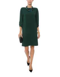 Wyona Forest Green Crepe Dress