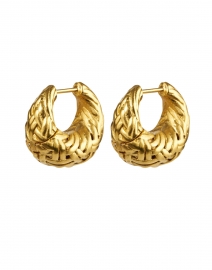 Gold Weave Huggie Hoop Earrings