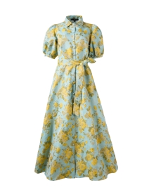 Charlotte Blue and Yellow Floral Print Dress
