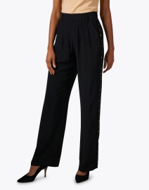 Front image thumbnail - Figue - Hadley Black and Gold Straight Leg Pant