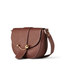 Front image thumbnail - Strathberry - Crescent Brown Leather Crossbody Bag