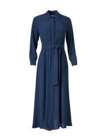 Product image thumbnail - Weekend Max Mara - Mida Midnight Blue Crepe Shirt Dress