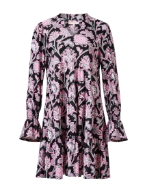 Tammi Black and Pink Print Tiered Dress