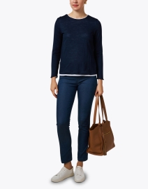 Look image thumbnail - WHY CI - Navy and White Layered Top