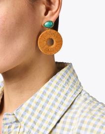 Look image thumbnail - Lizzie Fortunato - Ria Natural Woven Drop Earrings