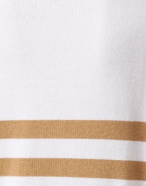 Fabric image thumbnail - Johnstons of Elgin - Luna White and Camel Striped Cashmere Sweater