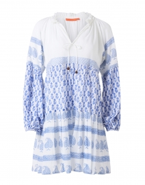 Flora Blue and White Print Dress