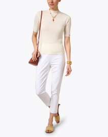 Look image thumbnail - Frances Valentine - Marie Ivory Wool Knit Top