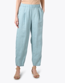 Front image thumbnail - Eileen Fisher - Seafoam Green Pleated Lantern Pant