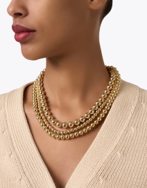 Look image thumbnail - Kenneth Jay Lane - Gold Three Strand Necklace