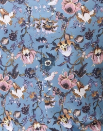 Fabric image thumbnail - Caliban - Blue Floral Print Turtleneck Top