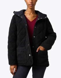 Extra_1 image thumbnail - Jane Post - Black Reversible Quilted Teddy Coat