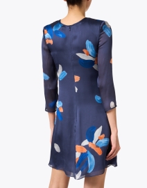 Back image thumbnail - Emporio Armani - Blue Printed Silk Dress