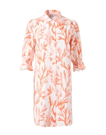 Miller White and Coral Print Shirt Dress