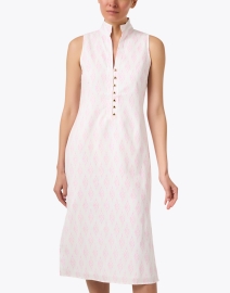 Front image thumbnail - Sail to Sable - Pink Print Cotton Linen Tunic Dress
