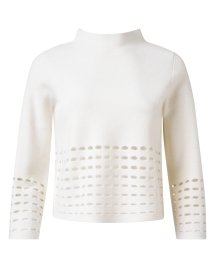 Product image thumbnail - TSE Cashmere - White Cutout Cashmere Top