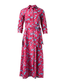 Product image thumbnail - Rosso35 - Pink and Blue Print Poplin Shirt Dress