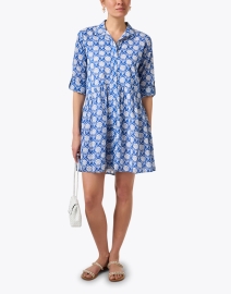 Look image thumbnail - Ro's Garden - Deauville Blue Print Kariya Shirt Dress
