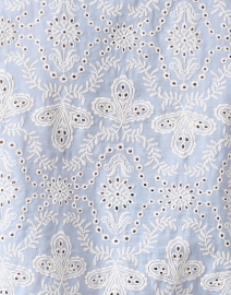 Fabric image thumbnail - Veronica Beard - Thorp Blue Eyelet Blouse