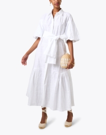 Look image thumbnail - Odeeh - White Cotton Linen Shirt Dress