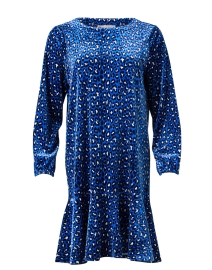 Sadie Blue Print Velvet Dress