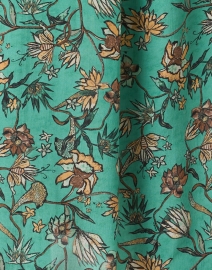 Fabric image thumbnail - Chufy - Ella Green Floral Silk Shirt Dress
