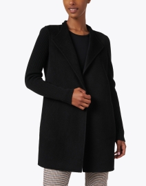Front image thumbnail - Kinross - Black Wool Cashmere Coat