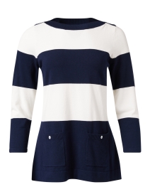 Product image thumbnail - J'Envie - Navy and White Stripe Sweater