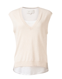 Product image thumbnail - Brochu Walker - Leia Beige Sweater Vest with White Underlayer