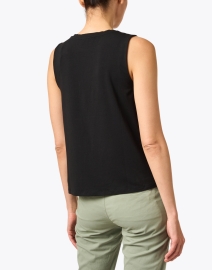 Back image thumbnail - Eileen Fisher - Black Stretch Jersey Tank