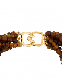 Back image thumbnail - Kenneth Jay Lane - Brown Horn Beaded Necklace