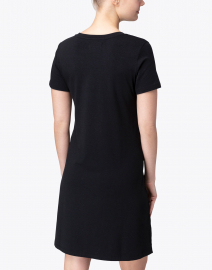 Back image thumbnail - Southcott - Elinor Black Bamboo Cotton T-Shirt Dress